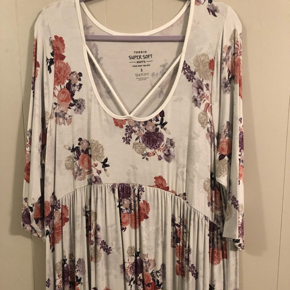 3/4 Sleeve strappy front top